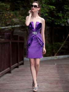 Sleeveless Zipper Knee Length Beading and Appliques Prom Evening Gown