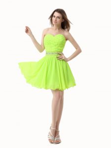 Knee Length A-line Sleeveless Green Homecoming Dress Zipper