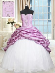 Fashionable Multi-color Sweetheart Neckline Beading and Pick Ups Ball Gown Prom Dress Sleeveless Lace Up