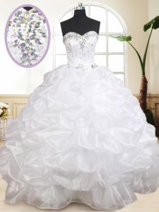Top Selling Sleeveless Lace Up Floor Length Beading and Pick Ups 15 Quinceanera Dress