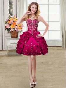 Custom Design Sleeveless Lace Up Mini Length Beading and Embroidery and Pick Ups Homecoming Dress