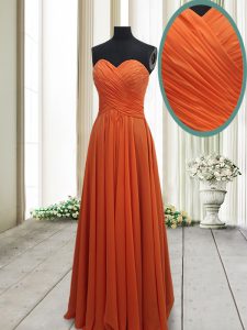 Orange Red Sleeveless Chiffon Lace Up Prom Evening Gown for Prom