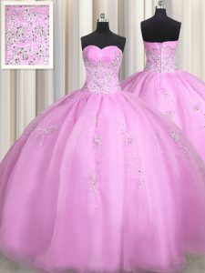 Comfortable Floor Length Ball Gowns Sleeveless Lilac 15 Quinceanera Dress Lace Up