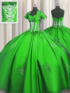 Luxury Floor Length Lace Up Quinceanera Dresses for Military Ball and Sweet 16 and Quinceanera with Beading and Applique