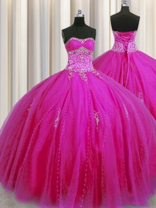 Really Puffy Sweetheart Sleeveless Tulle Sweet 16 Dresses Beading and Appliques Lace Up