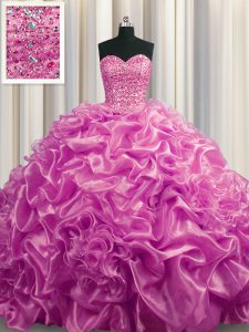 Glorious Sleeveless Court Train Lace Up With Train Beading and Pick Ups Sweet 16 Dresses