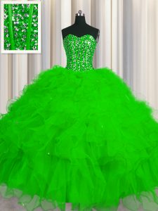Visible Boning Ball Gowns 15 Quinceanera Dress Sweetheart Tulle Sleeveless Floor Length Lace Up