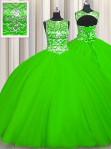 On Sale Scoop Neckline Beading Sweet 16 Quinceanera Dress Sleeveless Lace Up