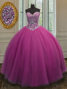 New Style Lilac Sweetheart Lace Up Beading Sweet 16 Dresses Sleeveless