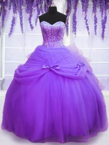 Cheap Sleeveless Beading and Bowknot Lace Up Vestidos de Quinceanera