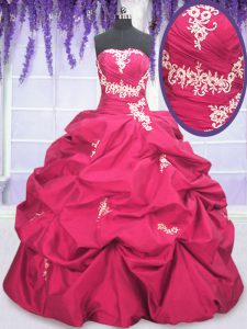 Long Sleeves Asymmetrical Appliques and Pick Ups Lace Up Quinceanera Gown with Hot Pink