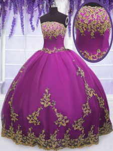 Cute Tulle Sleeveless Floor Length Quinceanera Dresses and Appliques