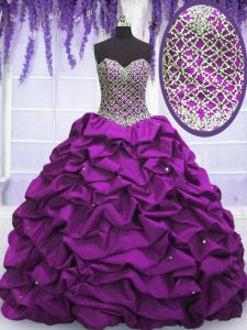 Designer Sleeveless Beading and Sequins and Pick Ups Lace Up Quinceanera Dress