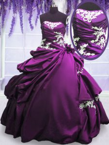 Cheap Pick Ups Floor Length Ball Gowns Sleeveless Purple Sweet 16 Dress Lace Up
