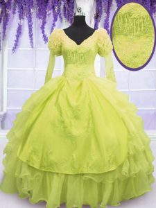 Sleeveless Beading and Embroidery and Ruffles Lace Up 15th Birthday Dress