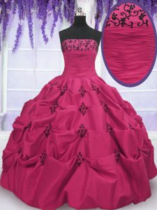 Great Pick Ups Floor Length Ball Gowns Sleeveless Hot Pink Quinceanera Gown Lace Up