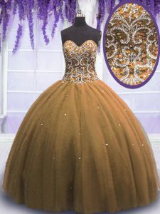 Custom Designed Sleeveless Lace Up Floor Length Beading 15th Birthday Dress