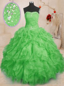 Floor Length Ball Gowns Sleeveless Quinceanera Dress Lace Up