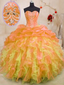 Multi-color Quinceanera Gowns Military Ball and Sweet 16 and Quinceanera and For with Beading and Ruffles Sweetheart Sle