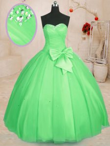Sleeveless Beading and Bowknot Lace Up Quinceanera Gowns