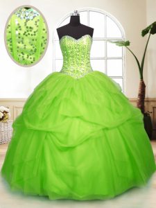 Stylish Sweetheart Neckline Sequins and Pick Ups Ball Gown Prom Dress Sleeveless Lace Up