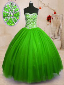 Flare Ball Gown Prom Dress Military Ball and Sweet 16 and Quinceanera and For with Beading Sweetheart Sleeveless Lace Up