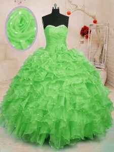 Elegant Floor Length Quinceanera Gowns Sweetheart Sleeveless Lace Up