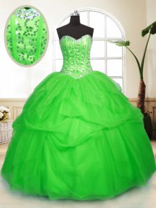 Sleeveless Sequins and Pick Ups Floor Length Ball Gown Prom Dress