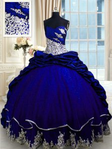 Spectacular Sweetheart Sleeveless Taffeta Sweet 16 Dresses Beading and Appliques and Pick Ups Brush Train Lace Up