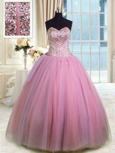 Luxurious Sleeveless Lace Up Floor Length Beading and Ruching Sweet 16 Quinceanera Dress