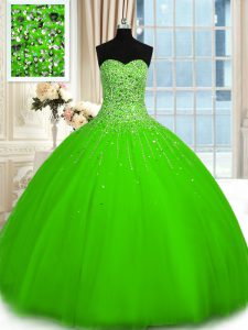 Lace Up 15 Quinceanera Dress Beading Sleeveless Floor Length