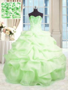 Ball Gowns Sweet 16 Dresses Sweetheart Organza Sleeveless Floor Length Lace Up