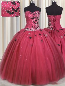 Customized Tulle Sleeveless Floor Length Vestidos de Quinceanera and Beading and Appliques