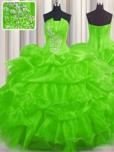 Exceptional Sleeveless Floor Length Beading and Ruffled Layers and Pick Ups Lace Up Vestidos de Quinceanera