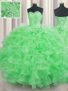 Quinceanera Dresses Military Ball and Sweet 16 and Quinceanera and For with Beading and Ruffles Sweetheart Sleeveless La