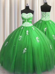 Romantic Floor Length Ball Gowns Sleeveless Ball Gown Prom Dress Lace Up