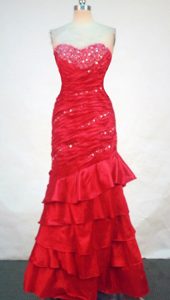 Brand New 2013 Sweetheart Beading Red Prom Dresses with Ruches and Ruffles