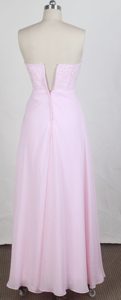 Pink Sweetheart Beaded Prom Dress in Chiffon with Cool Back in the Mainstream