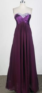 Amazing Beading Brown Prom Court Dresses with Sweetheart Neck in Chiffon