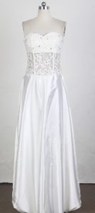 Elegant Empire Sweetheart Senior Prom with Beadings in White in the Mainstream