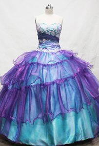 New Gorgeous Ball Gown Sweetheart Teal Quinceanera Dresses with Appliques