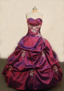 Luxurious Sweetheart Appliqued Quinceanera Real Sample Dresses in Taffeta