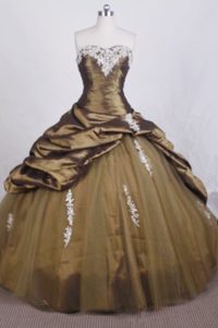 Discount Sweetheart Quinceanera Real Sample Dresses in Net with Appliques
