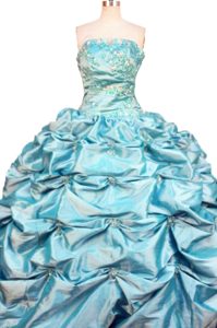 Affordable Quinceanera Real Sample Dresses with Pick Ups in Taffeta