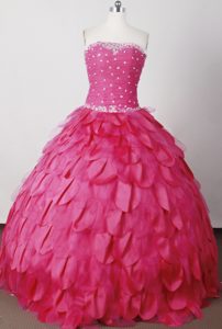 Perfect Ball Gown Strapless Taffeta Real Sample Quinceanera Dress with Beading