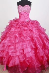 Pretty Ball Gown Sweetheart Hot Pink Sweet Sixteen Quinceanera Dresses