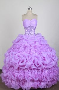 Ball Gown Sweetheart Lavender Cheap Quinceanera Dresses in Organza