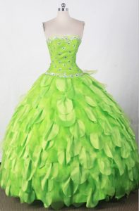 Inexpensive Real Sample Quinceanera Dress in Taffeta and Tulle