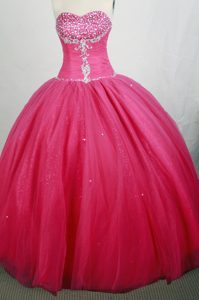 Red Sweetheart Real Sample Quince Dress with Beading and Appliques