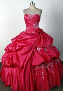 Quinceanera Dress with Beading and Handle Flower in Hot Pink